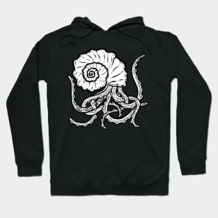 Octopus Conch Seashell Tentacle Cartoon Illustration Hoodie